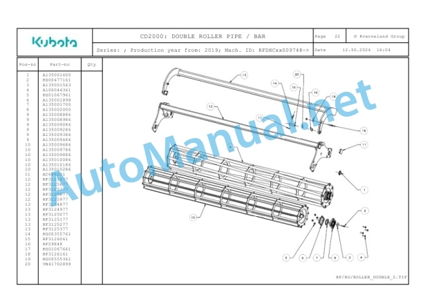 Kubota CD2000 Parts Manual PDF 4 Kubota CD2000 Parts Manual PDF-4