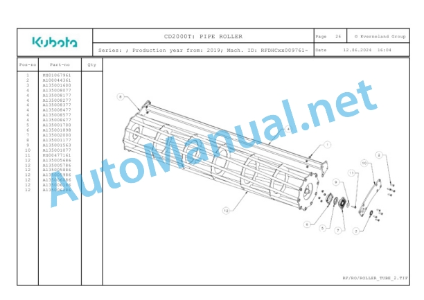 Kubota CD2000T Parts Manual PDF 4 Kubota CD2000T Parts Manual PDF-4