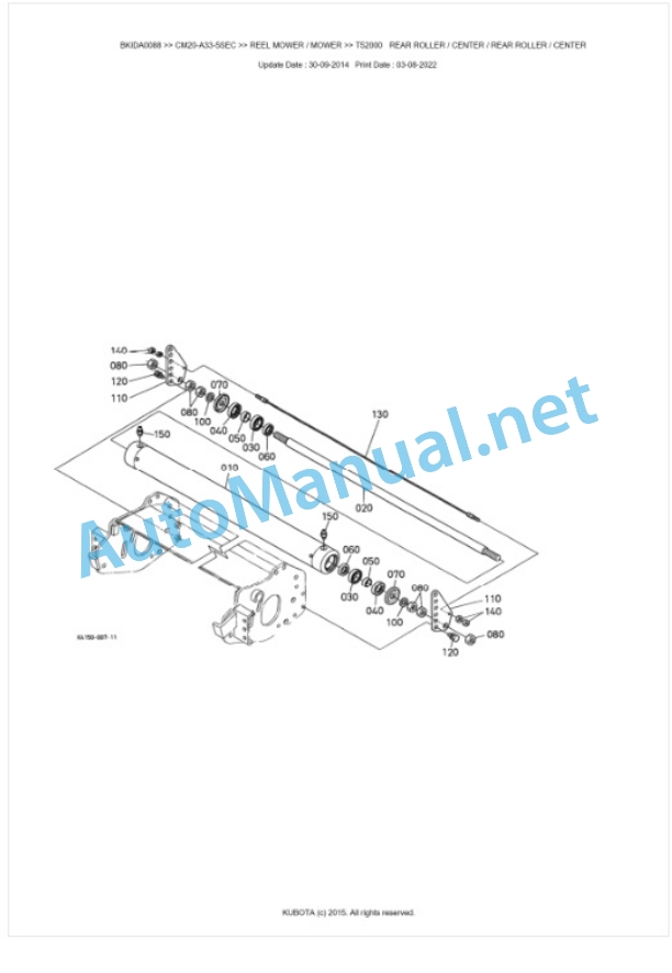 Kubota CM20-A33-5SEC Parts Manual PDF BKIDA0088 5 Kubota CM20-A33-5SEC Parts Manual PDF BKIDA0088-5