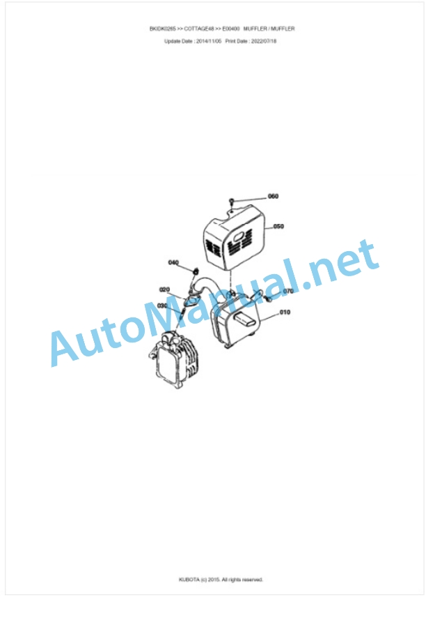 Kubota COTTAGE48 Parts Manual PDF BKIDK0265 2 Kubota COTTAGE48 Parts Manual PDF BKIDK0265-2