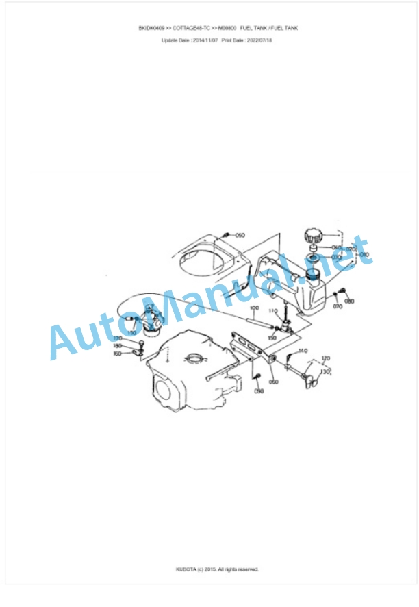 Kubota COTTAGE48-TC Parts Manual PDF BKIDK0409-3