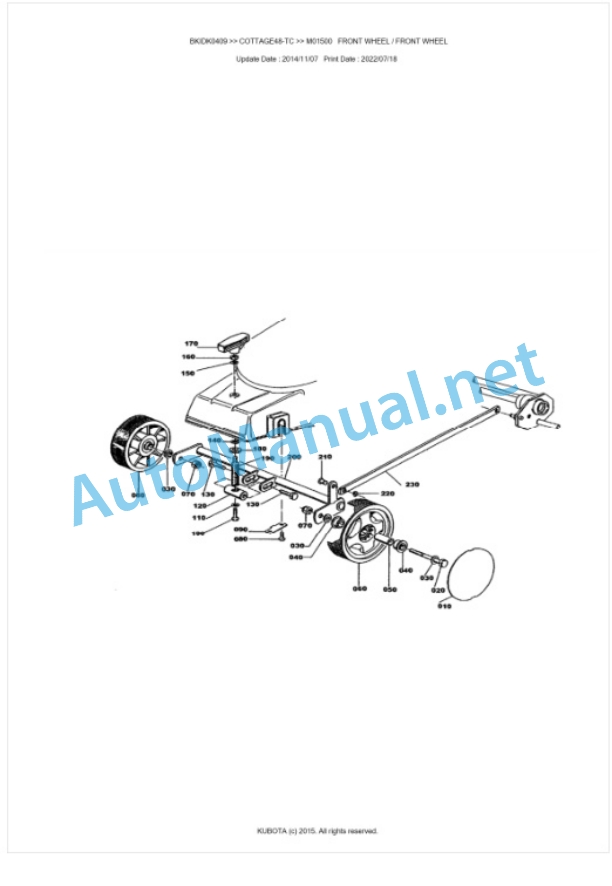 Kubota COTTAGE48-TC Parts Manual PDF BKIDK0409-5