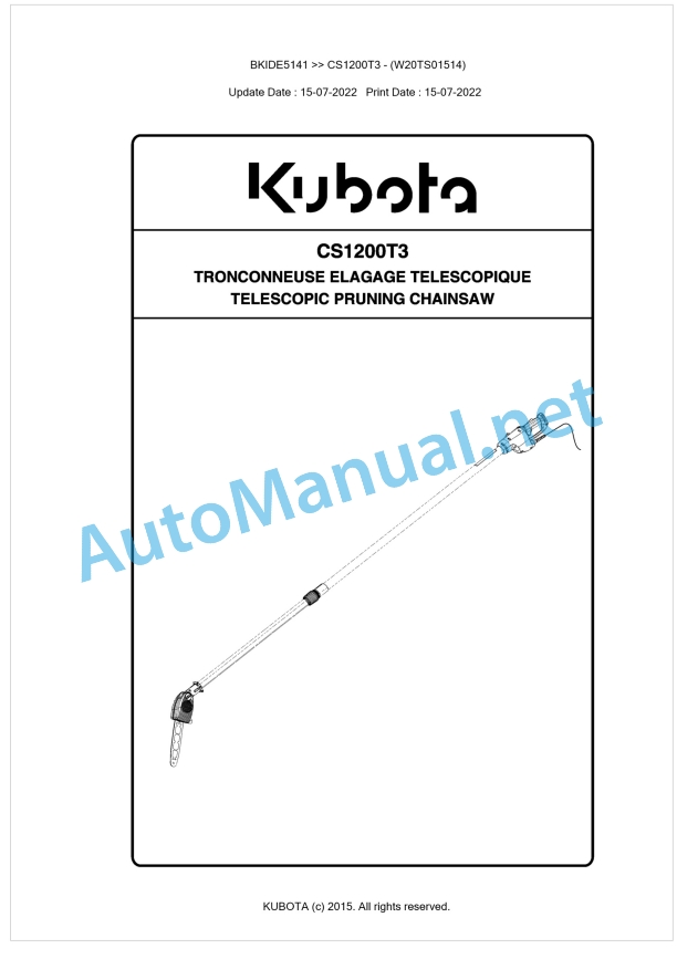 Kubota CS1200T3 Parts Manual PDF BKIDE5141 1 Kubota CS1200T3 Parts Manual PDF BKIDE5141