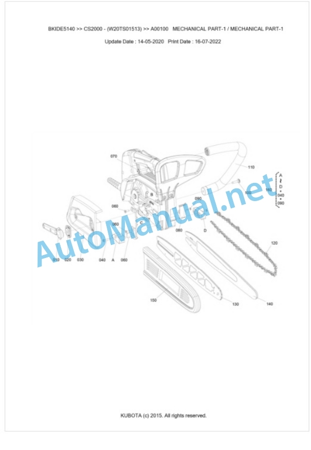 Kubota CS2000 Parts Manual PDF BKIDE5140 2 Kubota CS2000 Parts Manual PDF BKIDE5140-2