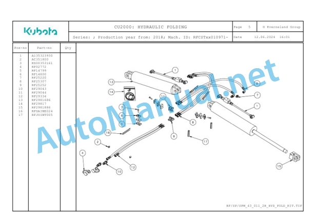 Kubota CU2000 Parts Manual PDF 2 Kubota CU2000 Parts Manual PDF-2