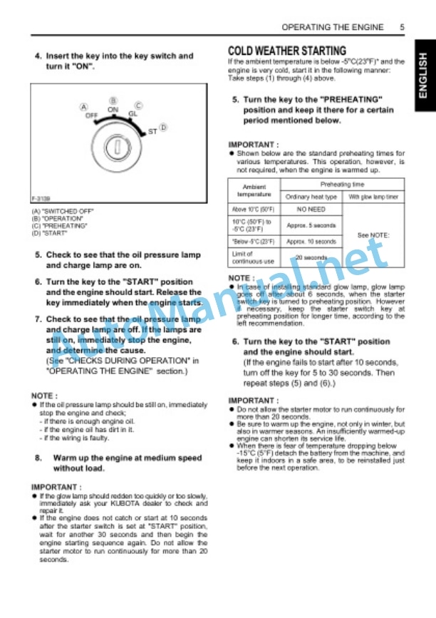 Kubota D1005-E3BG, D1305-E3BG, D1105 Operators Manual PDF 3 Kubota D1005-E3BG, D1305-E3BG, D1105 Operators Manual PDF-3