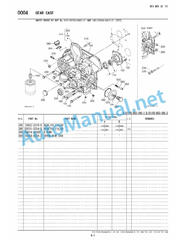 Alternative view of Kubota D1105-BG2-SAE-1, D1105-BG2-SAE-2 Diesel Engine Workshop Manual PDF