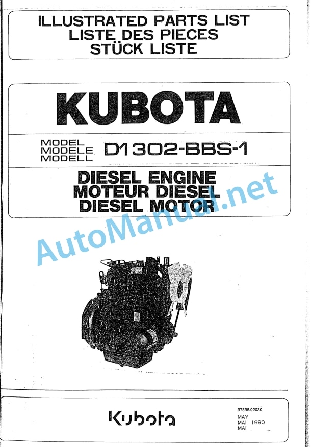 Kubota D1302-BBS-1 Diesel Engine Parts Manual PDF 1 Kubota D1302-BBS-1 Diesel Engine Parts Manual PDF