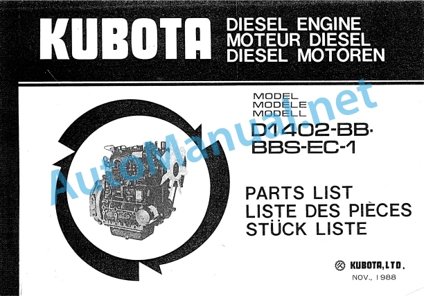 Kubota D1402-BB-BBS-EC-1 Diesel Engine Parts Manual PDF 1 Kubota D1402-BB-BBS-EC-1 Diesel Engine Parts Manual PDF