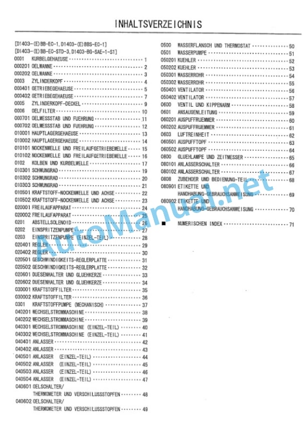 Kubota D1403-(E)BB-EC-1 Diesel Engine Parts Manual PDF 2 Kubota D1403-(E)BB-EC-1 Diesel Engine Parts Manual PDF-2