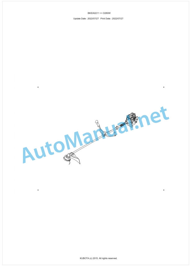 Kubota D260W Parts Manual PDF BKIDA0211 1 Kubota D260W Parts Manual PDF BKIDA0211