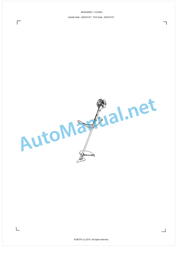 Kubota D330XL Parts Manual PDF BKIDA0068 1 Kubota D330XL Parts Manual PDF BKIDA0068