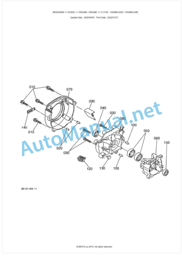 Kubota D330XL Parts Manual PDF BKIDA0068 2 Kubota D330XL Parts Manual PDF BKIDA0068-2