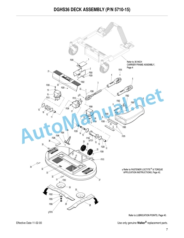 Kubota Deck and Carrier Frame Assemblies 36, 42, 48, 52, 54, 62 Walker Rider Lawnmowers Parts Manual PDF 2 Kubota Deck and Carrier Frame Assemblies 36, 42, 48, 52, 54, 62 Walker Rider Lawnmowers Parts Manual PDF - Image 2