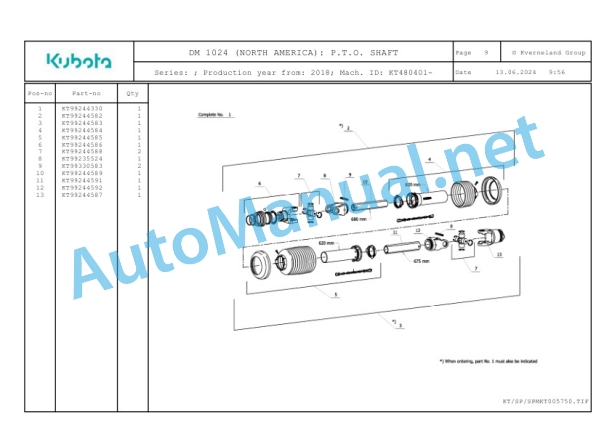 Kubota DM 1024 (NORTH AMERICA) Parts Manual PDF 5 Kubota DM 1024 (NORTH AMERICA) Parts Manual PDF-5