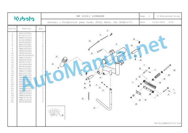 Kubota DM 1024 Parts Manual PDF 2 Kubota DM 1024 Parts Manual PDF-2