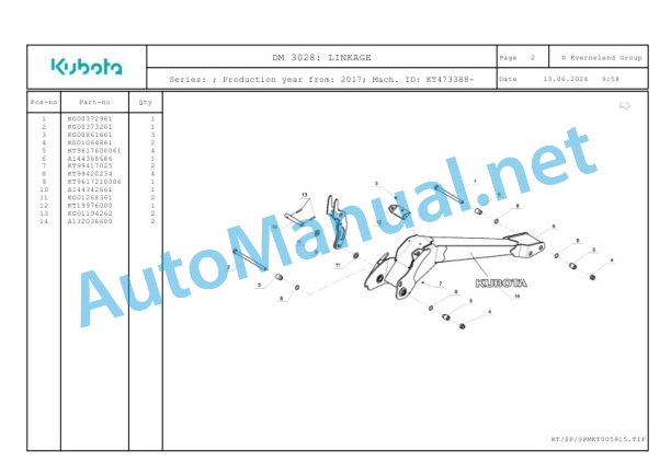 Kubota DM 3028 Parts Manual PDF 2 Kubota DM 3028 Parts Manual PDF-2