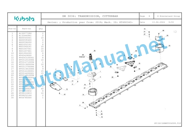 Kubota DM 3036 Parts Manual PDF 3 Kubota DM 3036 Parts Manual PDF-3