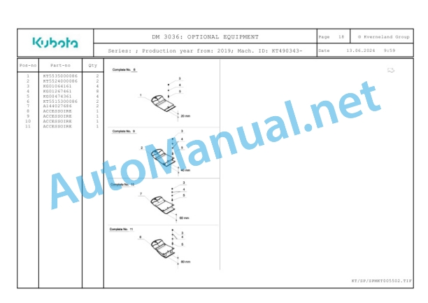 Kubota DM 3036 Parts Manual PDF 5 Kubota DM 3036 Parts Manual PDF-5