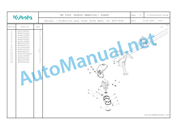 Kubota DM 3040 (NORTH AMERICA) Parts Manual PDF 4 Kubota DM 3040 (NORTH AMERICA) Parts Manual PDF-4