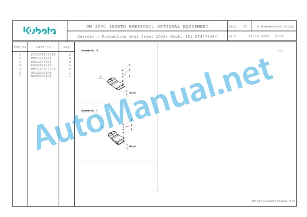 Kubota DM 3040 (NORTH AMERICA) Parts Manual PDF 5 Kubota DM 3040 (NORTH AMERICA) Parts Manual PDF-5