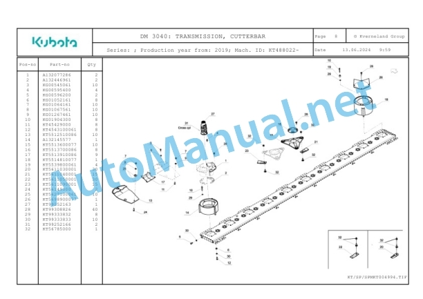 Kubota DM 3040 Parts Manual PDF 3 Kubota DM 3040 Parts Manual PDF-3