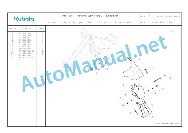 Kubota DM 3095 (NORTH AMERICA) Parts Manual PDF 2 Kubota DM 3095 (NORTH AMERICA) Parts Manual PDF-2