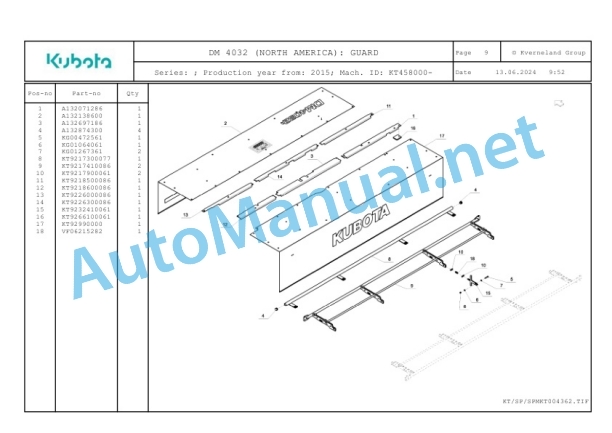 Kubota DM 4032 (NORTH AMERICA) Parts Manual PDF 4 Kubota DM 4032 (NORTH AMERICA) Parts Manual PDF-4