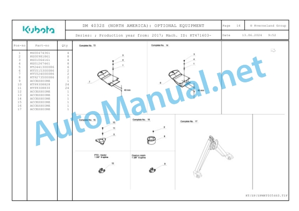 Kubota DM 4032S (NORTH AMERICA) Parts Manual PDF 5 Kubota DM 4032S (NORTH AMERICA) Parts Manual PDF-5