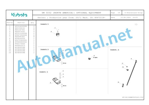 Kubota DM 5032 (NORTH AMERICA) Parts Manual PDF 5 Kubota DM 5032 (NORTH AMERICA) Parts Manual PDF-5