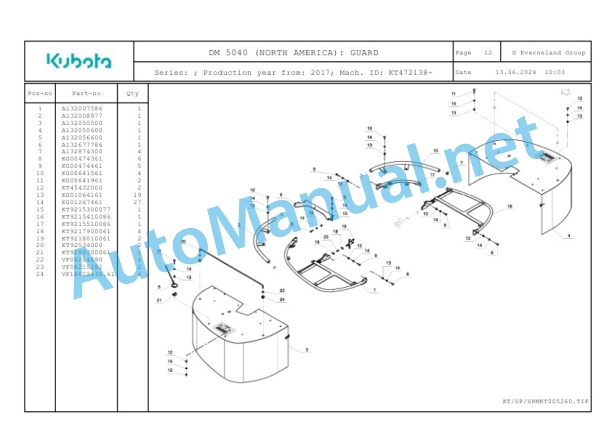 Kubota DM 5040 (NORTH AMERICA) Parts Manual PDF 4 Kubota DM 5040 (NORTH AMERICA) Parts Manual PDF-4