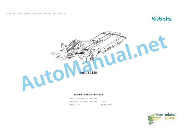 Kubota DMC 6032N Parts Manual PDF 1 Kubota DMC 6032N Parts Manual PDF