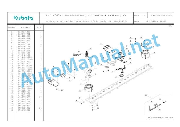 Kubota DMC 6087N Parts Manual PDF 3 Kubota DMC 6087N Parts Manual PDF-3