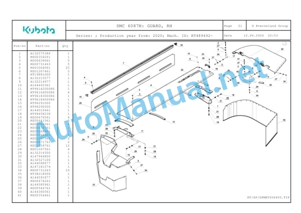 Kubota DMC 6087N Parts Manual PDF 4 Kubota DMC 6087N Parts Manual PDF-4