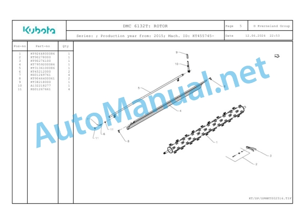 Kubota DMC 6132T Parts Manual PDF 3 Kubota DMC 6132T Parts Manual PDF-3