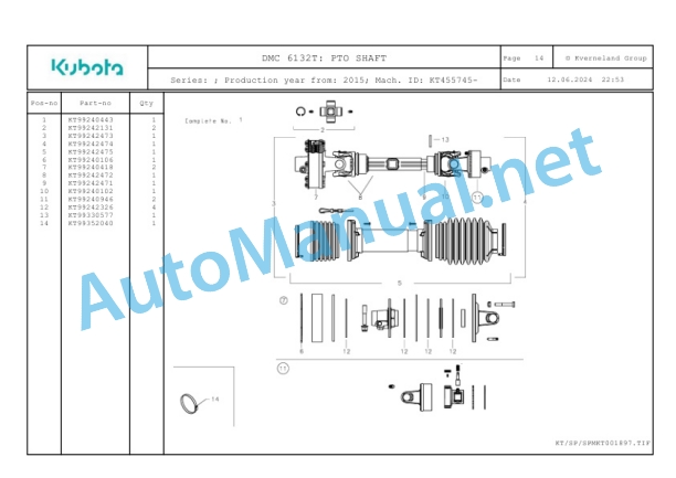 Kubota DMC 6132T Parts Manual PDF 5 Kubota DMC 6132T Parts Manual PDF-5