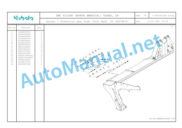 Kubota DMC 63100R (NORTH AMERICA) Parts Manual PDF 4 Kubota DMC 63100R (NORTH AMERICA) Parts Manual PDF-4