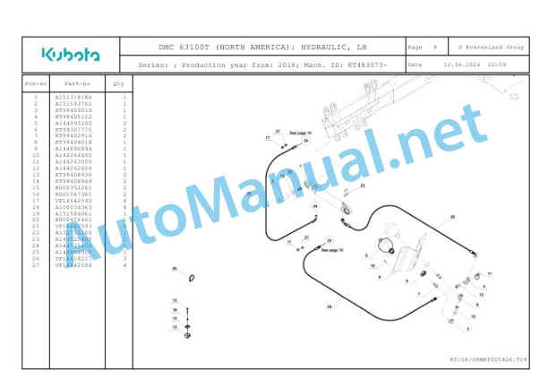 Kubota DMC 63100T (NORTH AMERICA) Parts Manual PDF 2 Kubota DMC 63100T (NORTH AMERICA) Parts Manual PDF-2