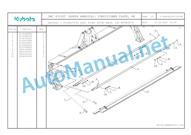 Kubota DMC 63100T (NORTH AMERICA) Parts Manual PDF 3 Kubota DMC 63100T (NORTH AMERICA) Parts Manual PDF-3