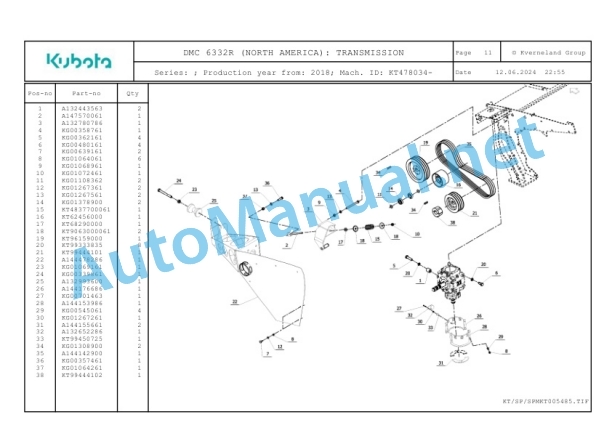 Kubota DMC 6332R (NORTH AMERICA) Parts Manual PDF 3 Kubota DMC 6332R (NORTH AMERICA) Parts Manual PDF-3