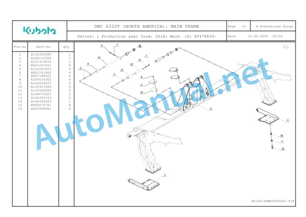 Kubota DMC 6332T (NORTH AMERICA) Parts Manual PDF 3 Kubota DMC 6332T (NORTH AMERICA) Parts Manual PDF-3