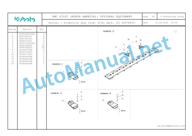 Kubota DMC 6332T (NORTH AMERICA) Parts Manual PDF 5 Kubota DMC 6332T (NORTH AMERICA) Parts Manual PDF-5