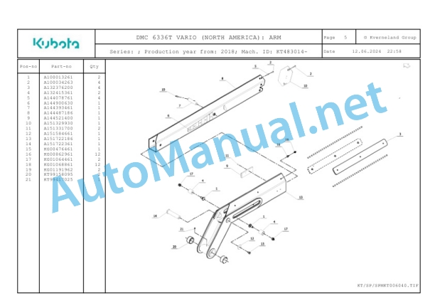 Kubota DMC 6336T VARIO (NORTH AMERICA) Parts Manual PDF 2 Kubota DMC 6336T VARIO (NORTH AMERICA) Parts Manual PDF-2
