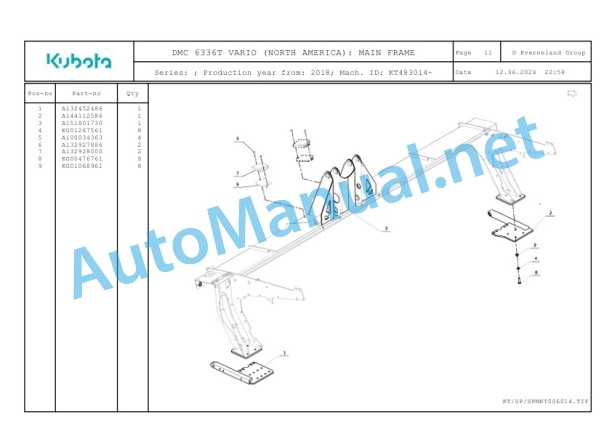 Kubota DMC 6336T VARIO (NORTH AMERICA) Parts Manual PDF 3 Kubota DMC 6336T VARIO (NORTH AMERICA) Parts Manual PDF-3