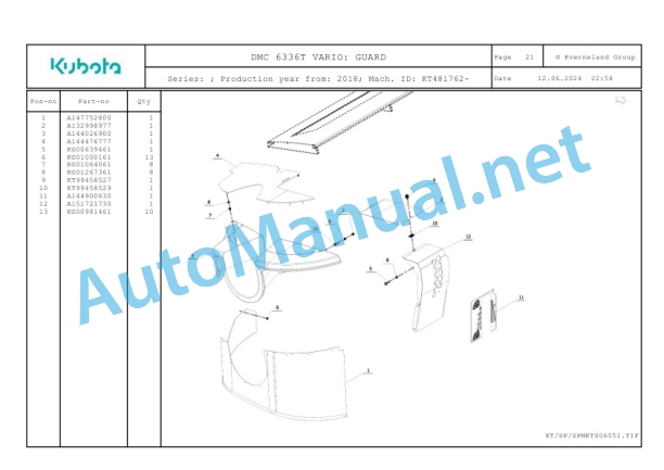 Kubota DMC 6336T VARIO Parts Manual PDF 4 Kubota DMC 6336T VARIO Parts Manual PDF-4