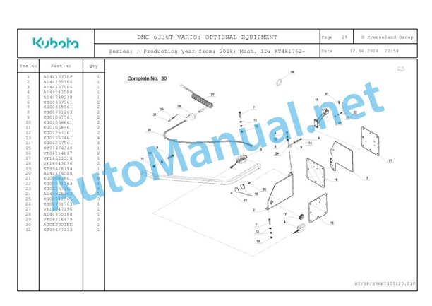 Kubota DMC 6336T VARIO Parts Manual PDF 5 Kubota DMC 6336T VARIO Parts Manual PDF-5