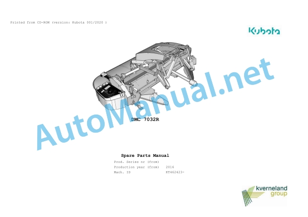Kubota DMC 7032R Parts Manual PDF 1 Kubota DMC 7032R Parts Manual PDF