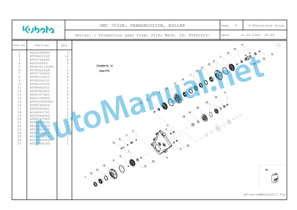 Kubota DMC 7032R Parts Manual PDF 3 Kubota DMC 7032R Parts Manual PDF-3