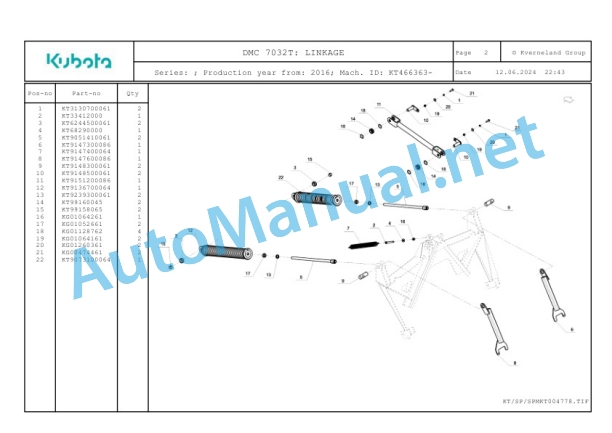 Kubota DMC 7032T Parts Manual PDF 2 Kubota DMC 7032T Parts Manual PDF-2