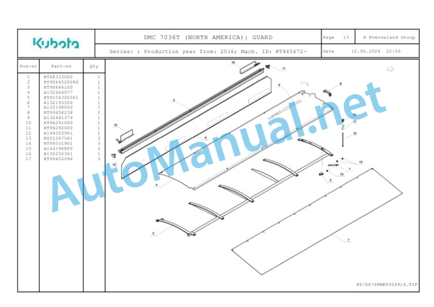 Kubota DMC 7036T (NORTH AMERICA) Parts Manual PDF 4 Kubota DMC 7036T (NORTH AMERICA) Parts Manual PDF-4
